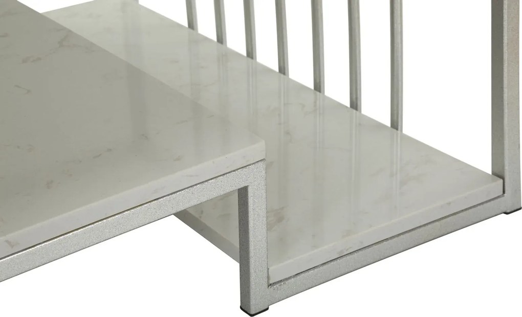 Konferenčný stolík Kayseri 90 cm mramor/strieborný