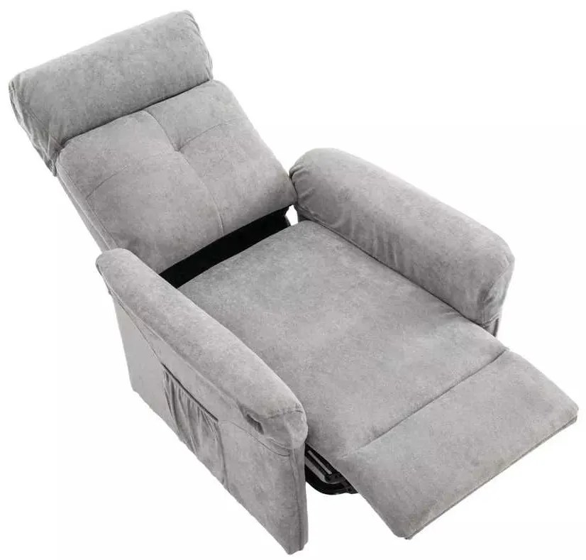 LuxuryForm DESIGN TV kreslo PEGAS s elektrickým polohovaním, masážou a výklopom - světle šedé