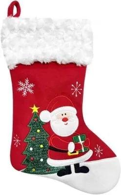 Slovakia Trend Dekorácia MagicHome Vianoce, Ponožka so santom, červená, 41 cm