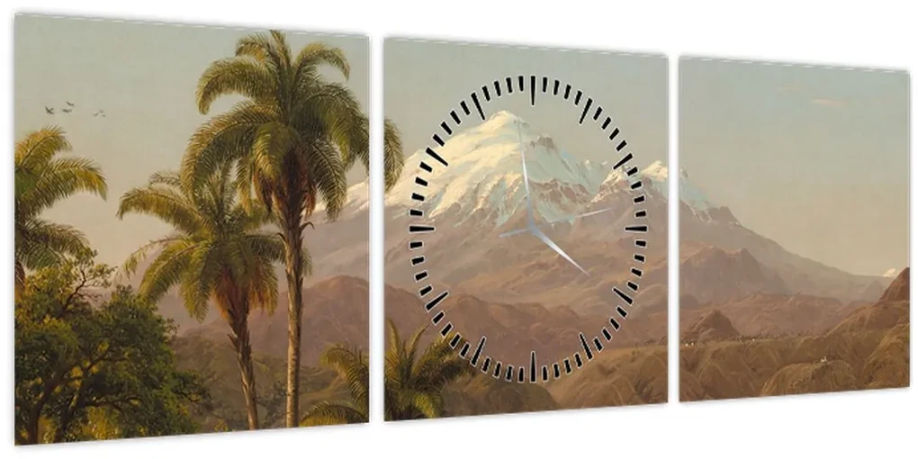 Obraz - Frederic Edwin Church, Tamaca Palms, reprodukcia (s hodinami) (90x30 cm)