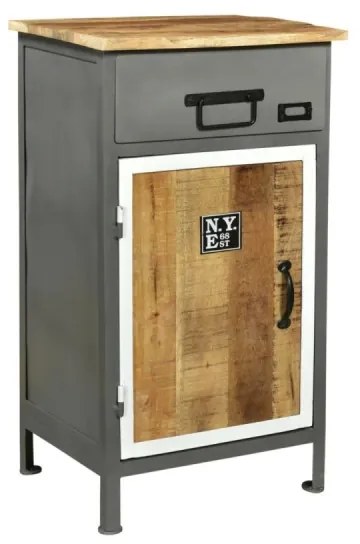 furniture-nabytek.cz - Masívna kúpeľňová skrinka Pinetown z mangového dreva, lakovaná, viacfarebná – 45×35×80 cm