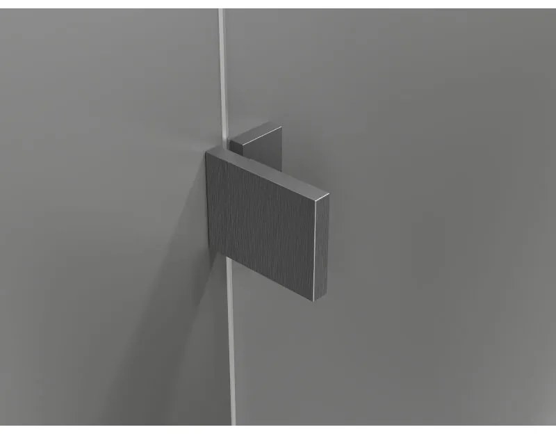 Mexen Lunar L, výklopný sprchový kút pravý 85 x 90 cm, 8mm číre sklo, brúsený grafit profil, 834L-085-090-66-00-P