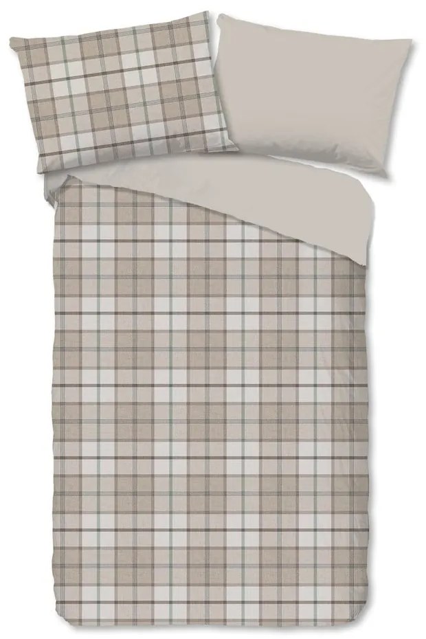 Svetlohnedé flanelové obliečky na jednolôžko 140x200 cm Bernardus – Good Morning