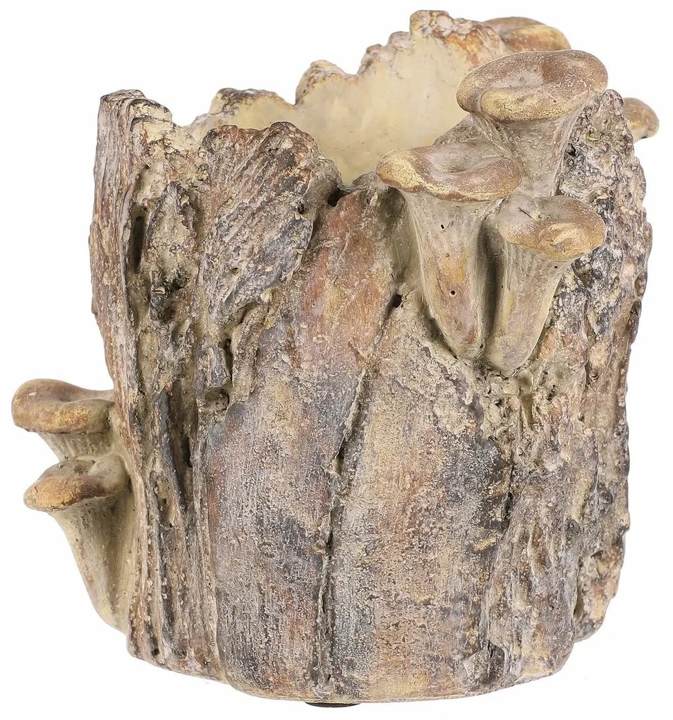 Obal betónový - peň s hríbami, 19 x 17 x 16 cm