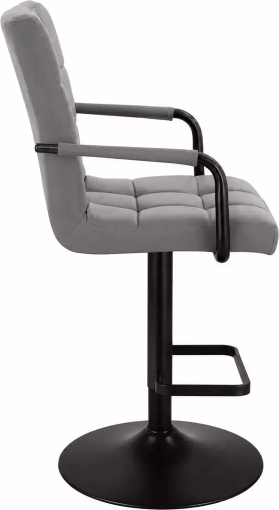 LuxuryForm DESIGN Barová stolička VERONA BLACK na čiernom tanieri - sivá