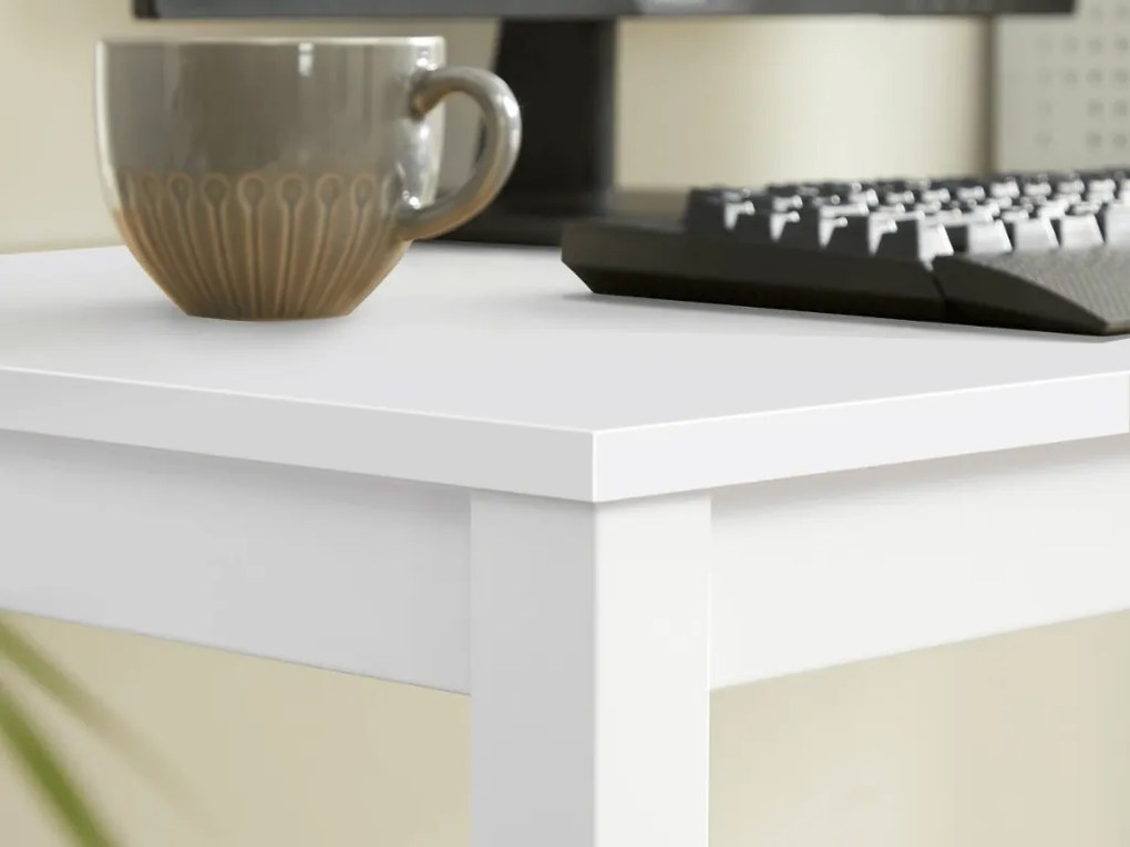 Biely jedálenský stôl s bielou doskou TESSA 120x60 cm