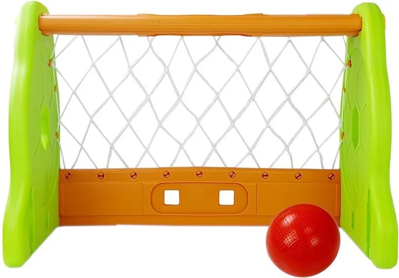 LEAN Toys Detská futbalová bránka zeleno-oranžová