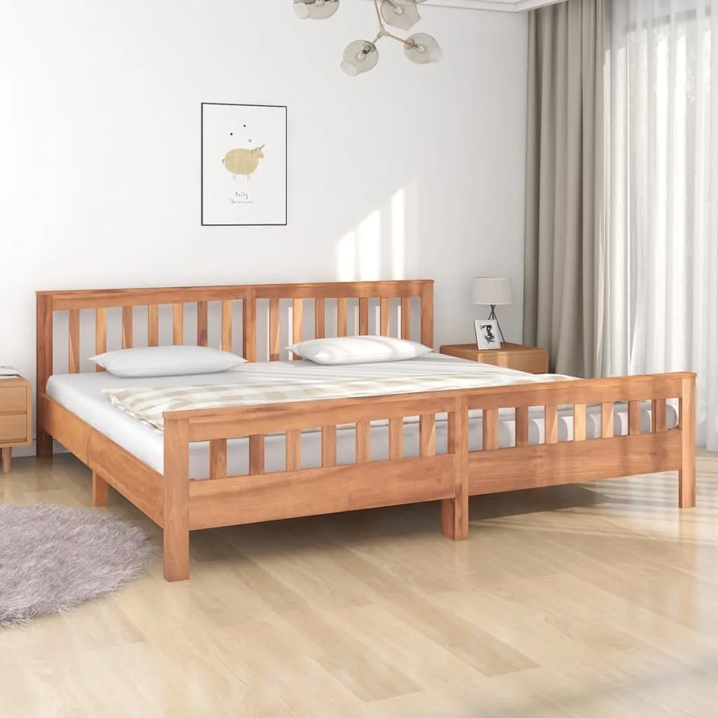 vidaXL Posteľný rám teakový masív 200x200 cm