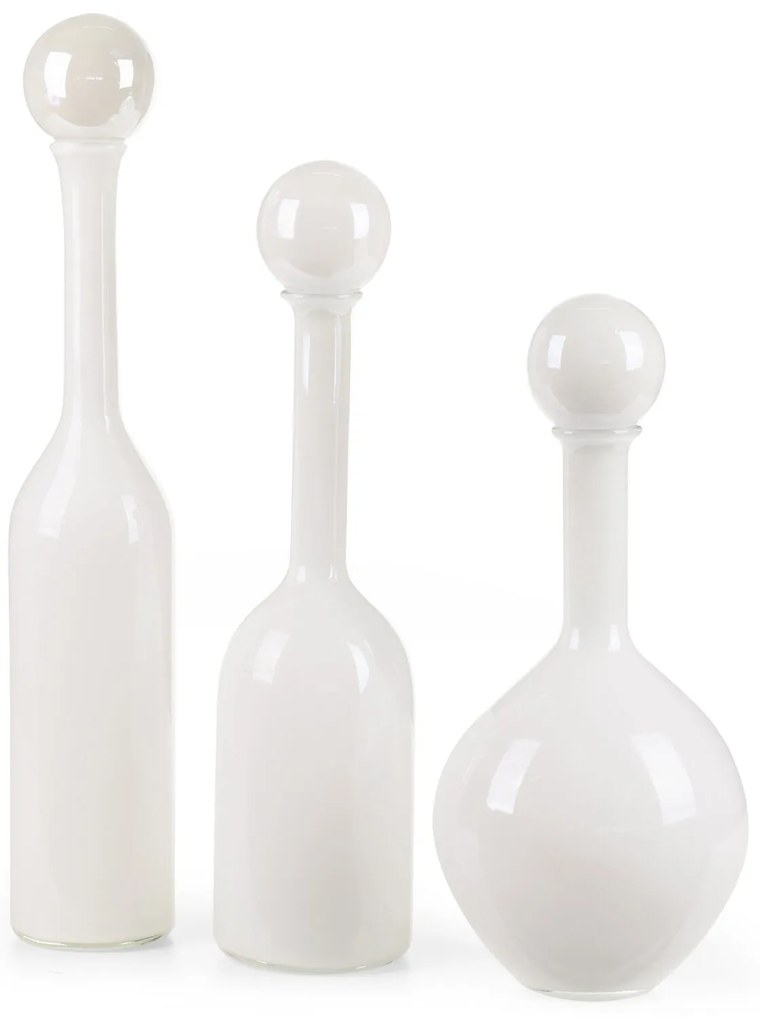 SKLENENÁ VÁZA ISLA (FI) 12X70 CM BIELA