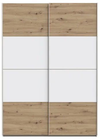 Šatníková skriňa KARO 150x210 cm biela/dub artisan