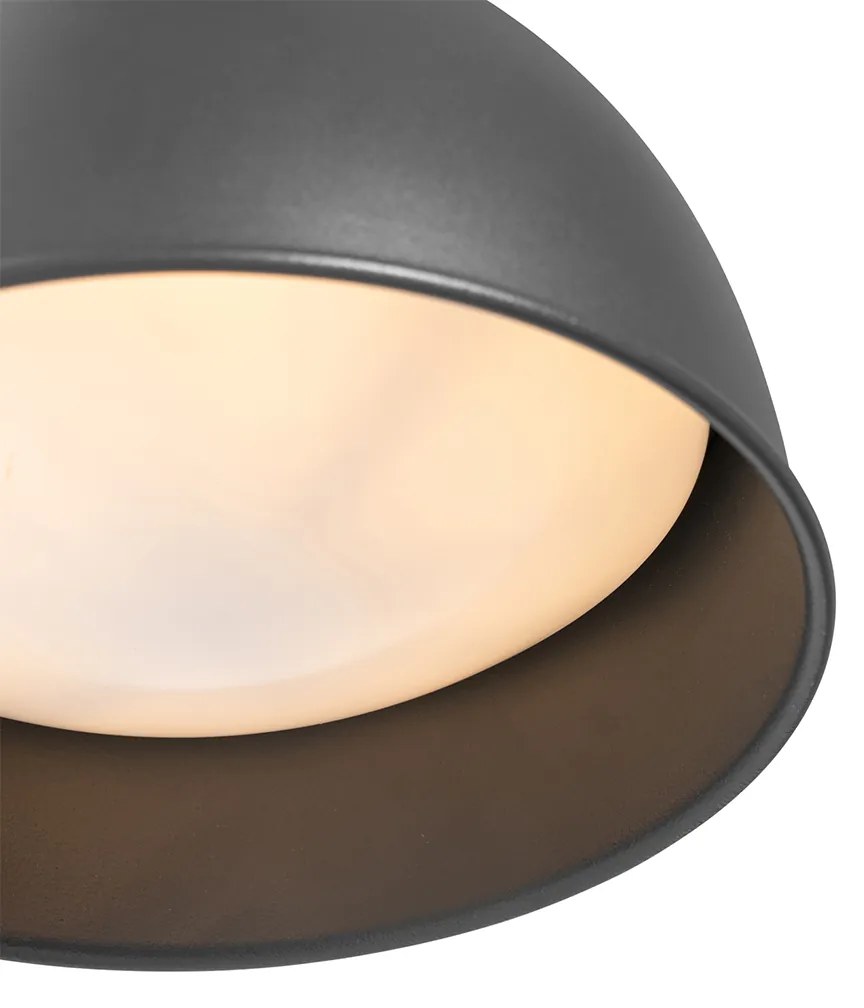 Priemyselná vonkajšia nástenná lampa tmavosivá okrúhla IP44 - Natas