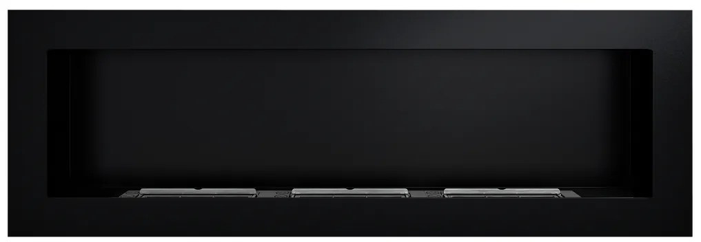 Závesný biokrb na stenu GRAND ČIERNY MAT SO SKLOM 120x40x12