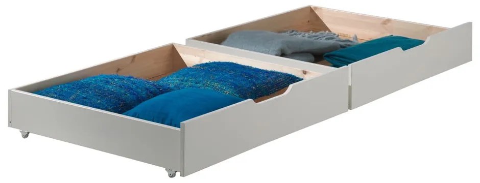 Biele zásuvky pod detskú posteľ 2 ks Pino – Vipack