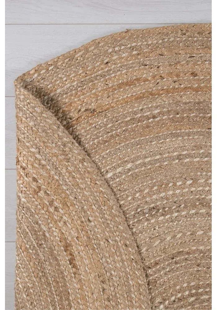 Jutový okrúhly koberec v prírodnej farbe ø 133 cm Capri – Flair Rugs
