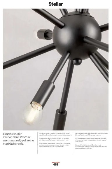 Redo 01-2935 - Luster na lankách STELLAR 18×E14/25W/230V zlatý