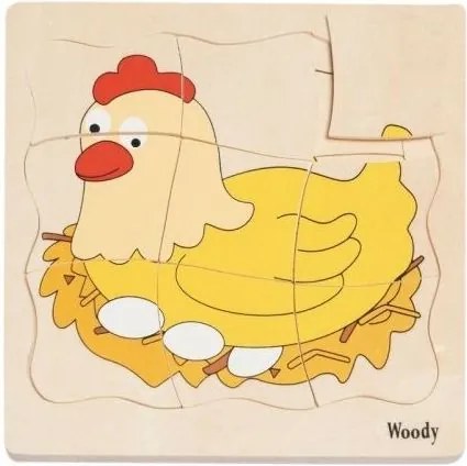 Woody Puzzle na doske Vývoj sliepky