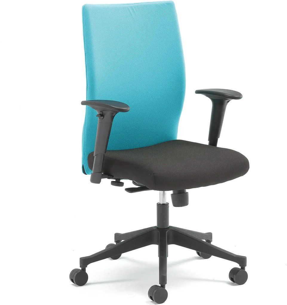 Kancelárska stolička MILTON s odnímateľným poťahom, tyrkysová / čierna