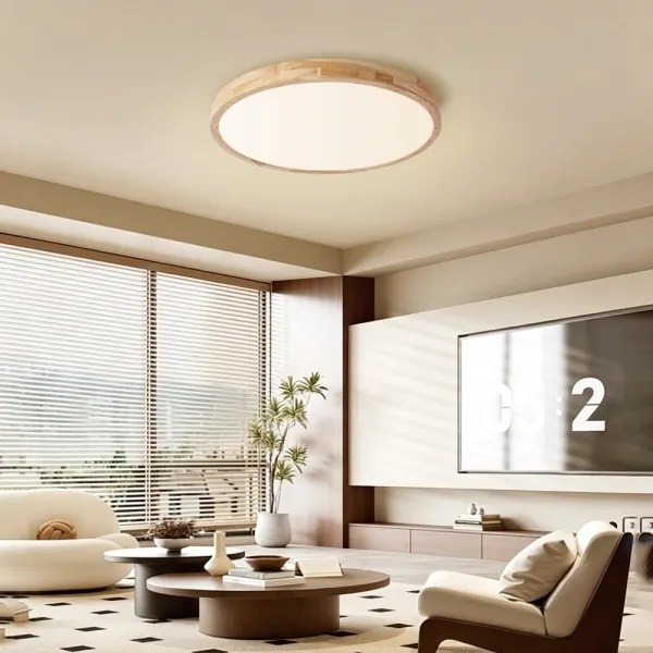 Brilagi - LED stmievateľné svietidlo WOODLINE LED/72W/230V 3000-6000K dub, priemer 60 cm + diaľkové ovládanie