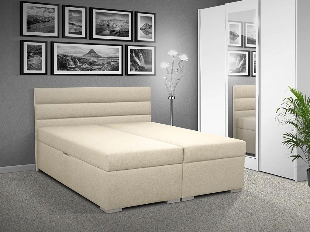 Čalúnená posteľ s úložným priestorom Bolero 160 Typ farebného prevedenia: Savana krém 01, Typ čela: B