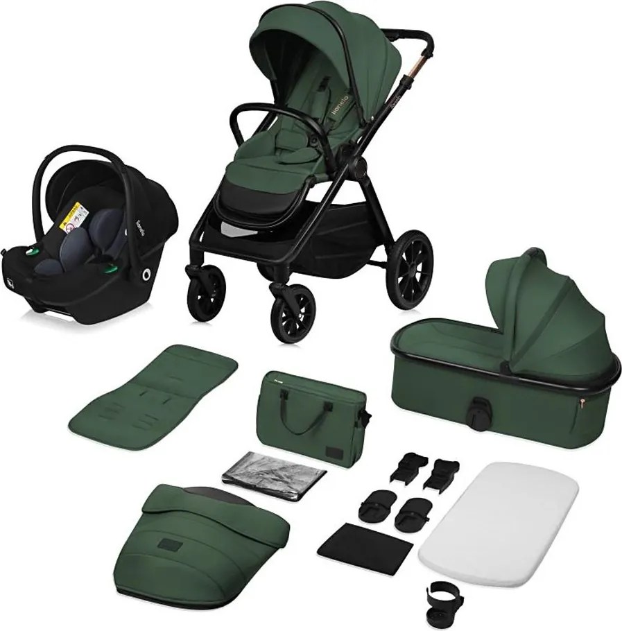 Lionelo - Kombinovaný kočík 3v1 LAYLA Zelený les
