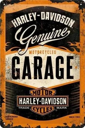 Plechová ceduľa Harley-Davidson - Garage, (20 x 30 cm)