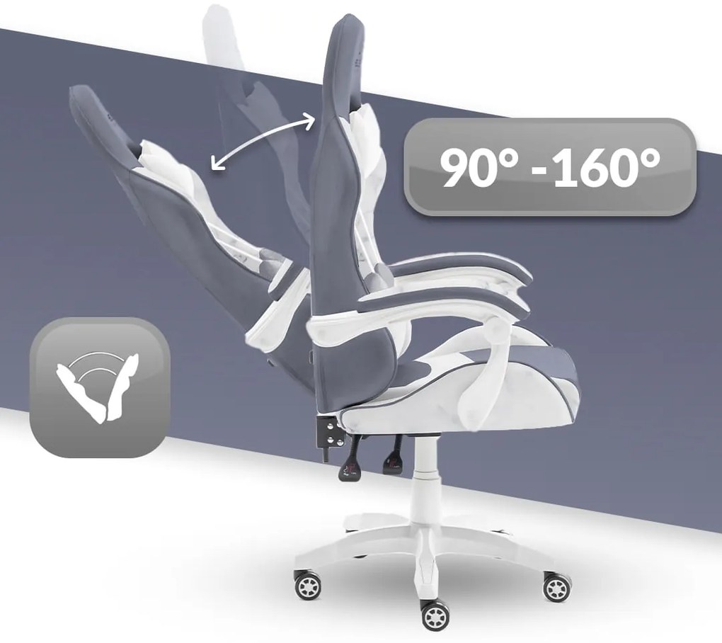 Herná stolička Hell's Chair Rainbow Marble Sivá