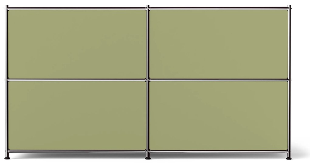 Vysoký kovový regál »CN3« so 4 výklopnými priečinkami, pistáciový