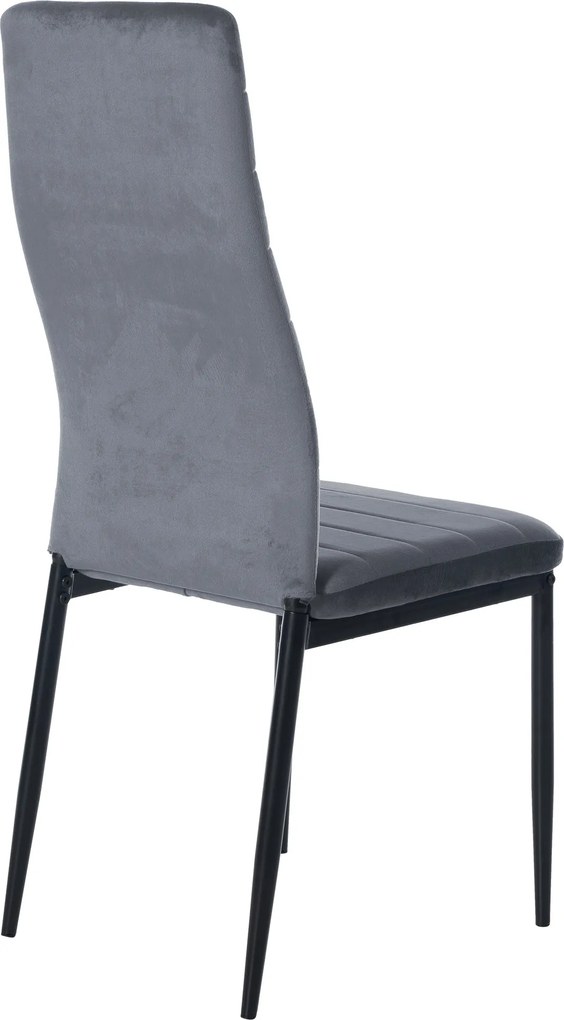 Jedálenská stolička Mayfair - zamat - Svetlo sivá