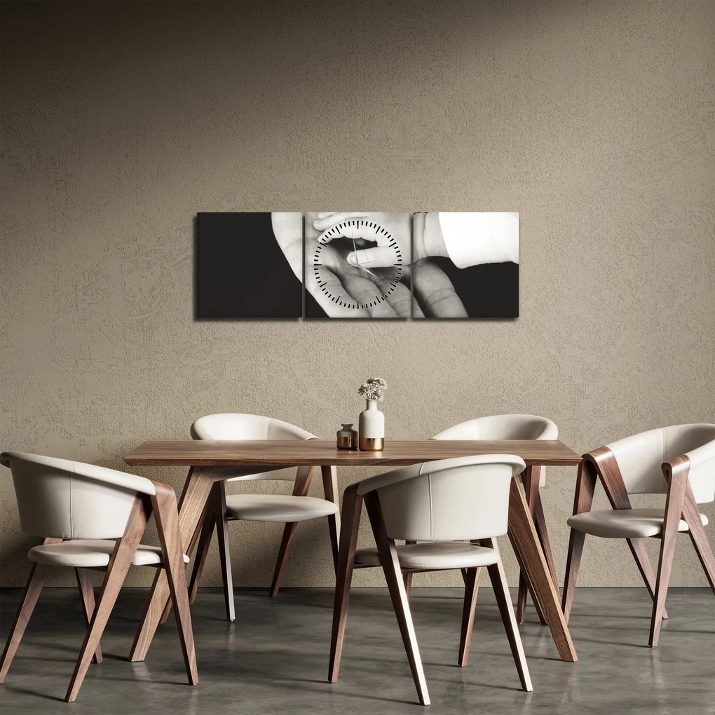 Obraz rúk (s hodinami) (90x30 cm)