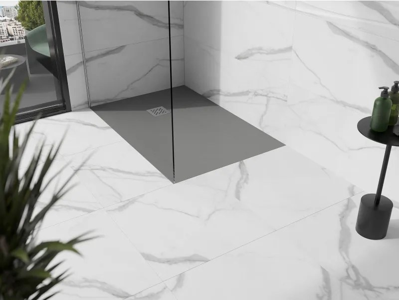Mexen Stone+, obdĺžniková vanička z minerálneho kompozitu 140 x 100 cm, šedá-betónová, 44611014