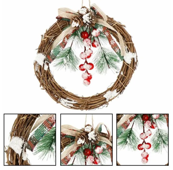SPRINGOS Adventný veniec s mašľou 20 cm