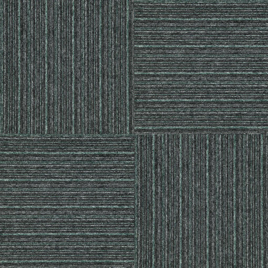 Kobercový štvorec Sonar Lines 4577 zelenočierny 50 x 50 cm, chodba / predsieň, Balta