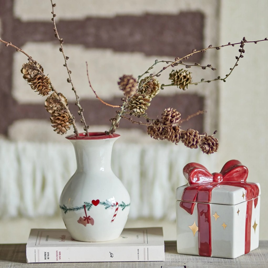 Bloomingville Kameninová váza Yule Nature 16 cm