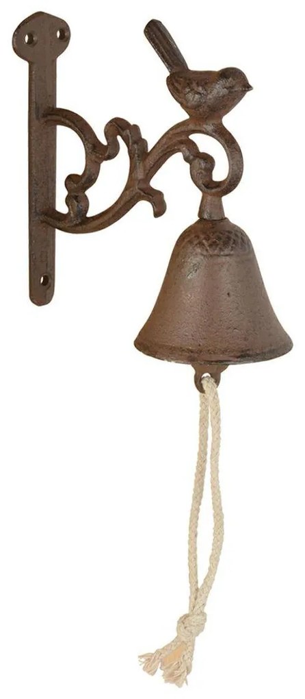 Záhradný zvonček Birdie, 15,5x14,5 cm, liatina, hnedá