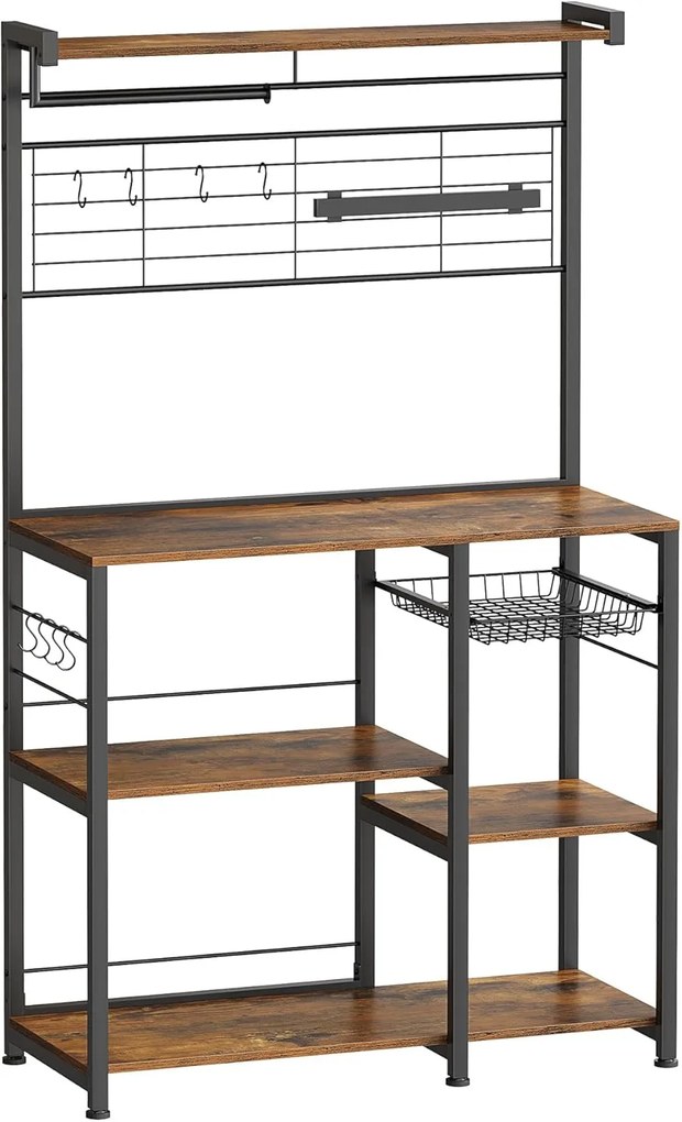 Kuchynský regál Vasagle Shelfy hnedý/čierny