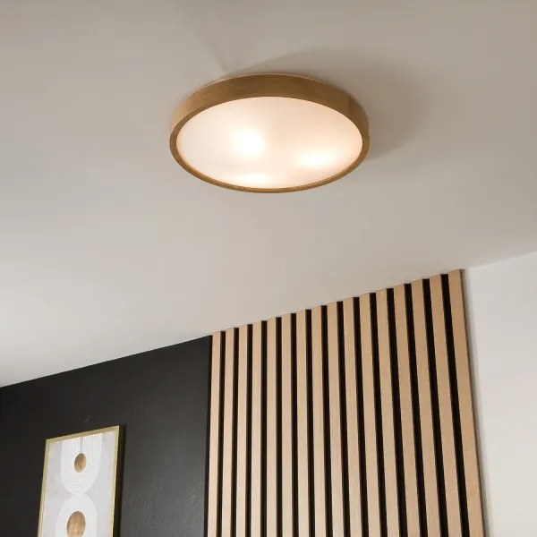Brilagi - LED stropné svietidlo CARVALHO SLIM 3xE27/15W/230V, dub, priemer 47 cm