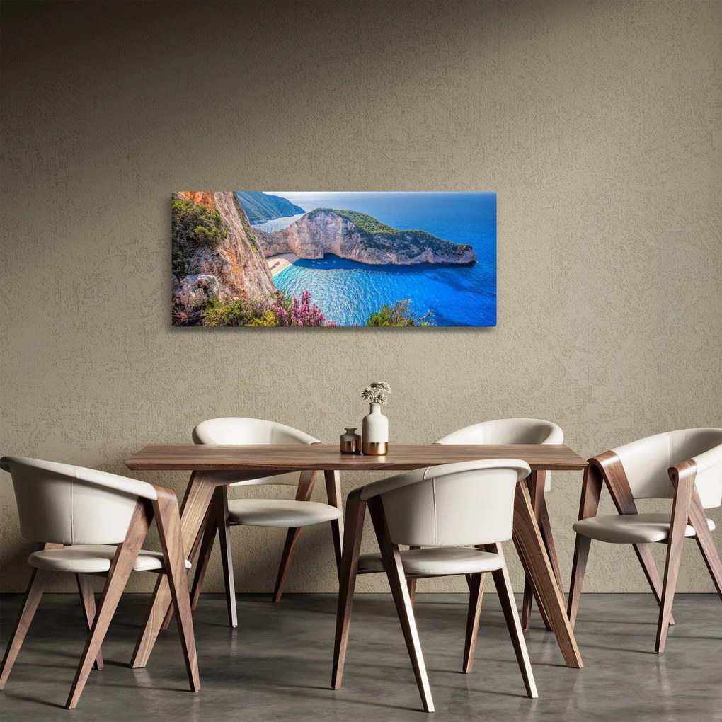 Obraz - Pláž Navagio, Grécko (120x50 cm)