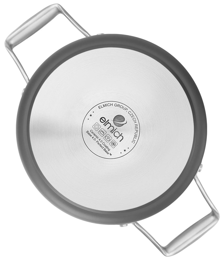 Elmich Nepriľnavý keramický hrniec Vital Ø 24 cm (5L) - tmavosivý