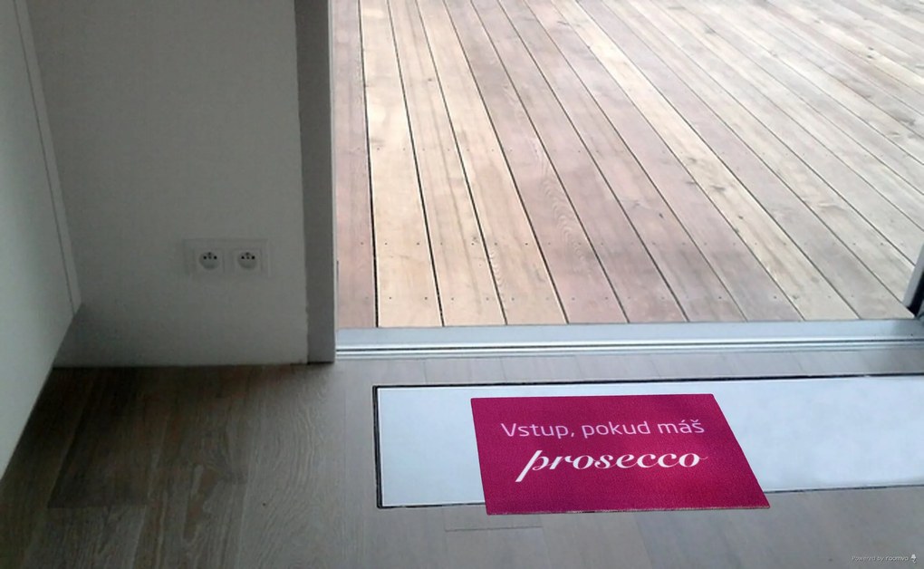 Mercury Flooring, Rohožka Vstup pokiaľ máš Prosecco 40x60 cm, 40x60, ružová