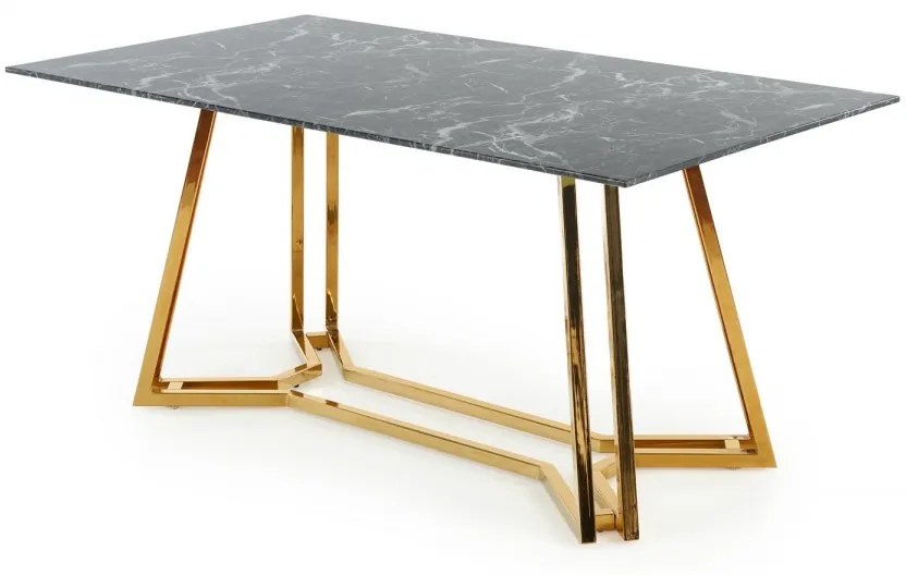 Jedálenský stôl Mino čierny mramor/zlatý