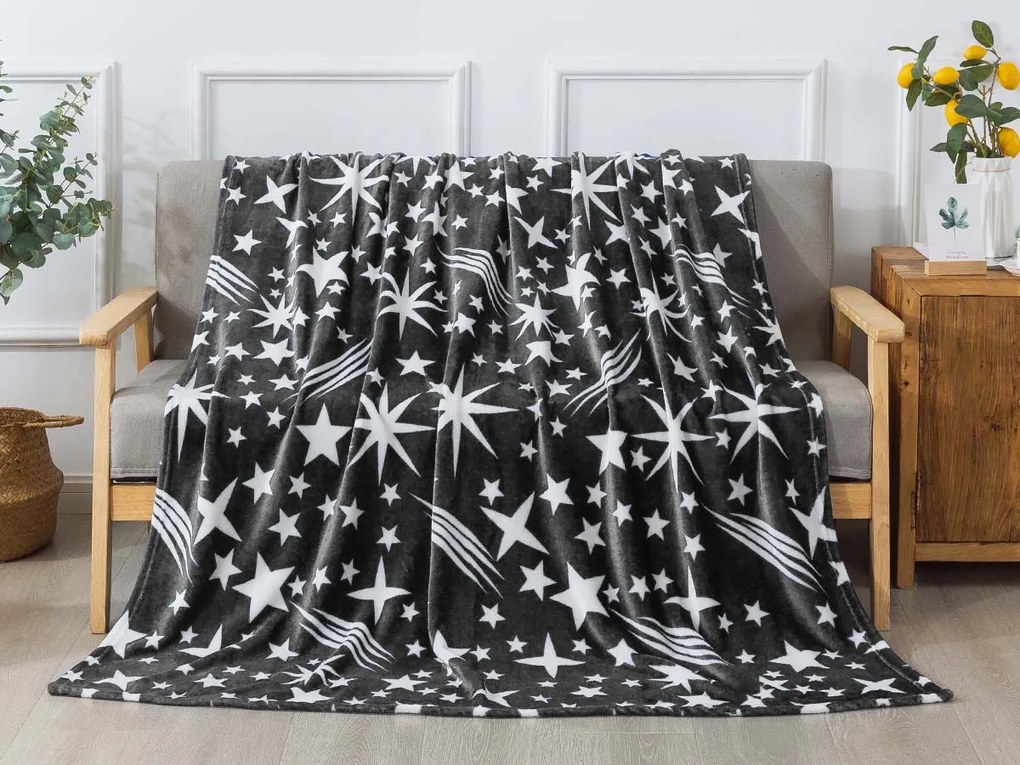 XPOSE® Mikroplyšová deka SAMIRA - sivá 200x220 cm