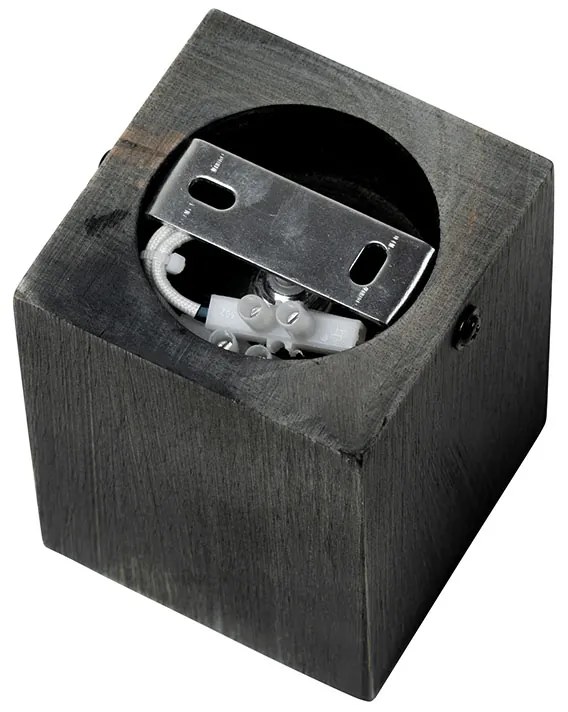 Rustikálny reflektor čierny drevený - Bloc