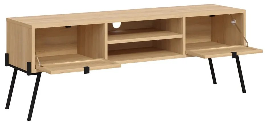 TV stolík v dekore duba v prírodnej farbe 140x51 cm Ecrin – Marckeric