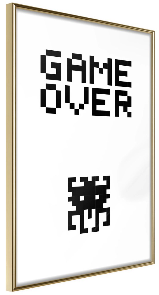 Artgeist Plagát - Game Over [Poster] Veľkosť: 30x45, Verzia: Čierny rám s passe-partout