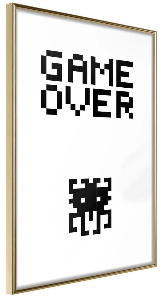 Artgeist Plagát - Game Over [Poster] Veľkosť: 40x60, Verzia: Zlatý rám s passe-partout