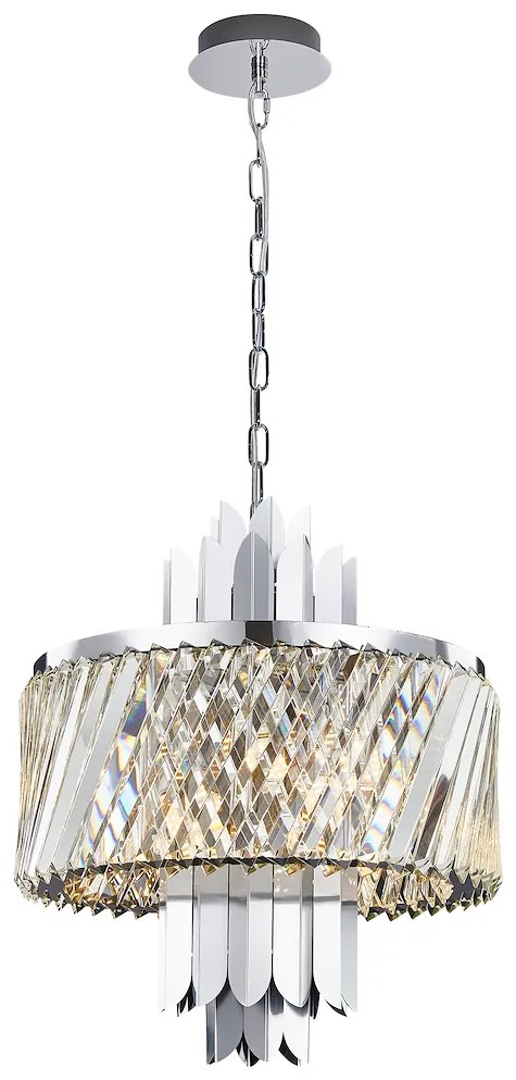 EUlight Luster Margot, 1x krištáľové/chrómové kovové tienidlo, (fi 43cm), ch