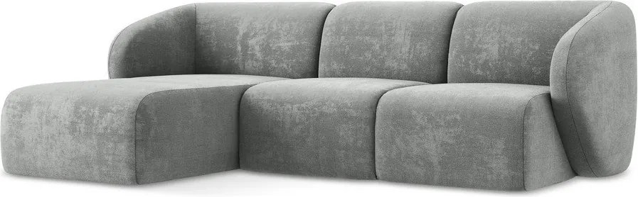 Sivá ženilková rohová pohovka (ľavý roh/s leňoškou) Lani – Makamii