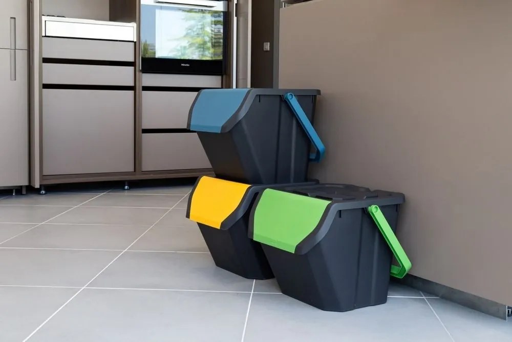 Sada 3 odpadkových košov FRIDA na triedený odpad 3 x 25 l