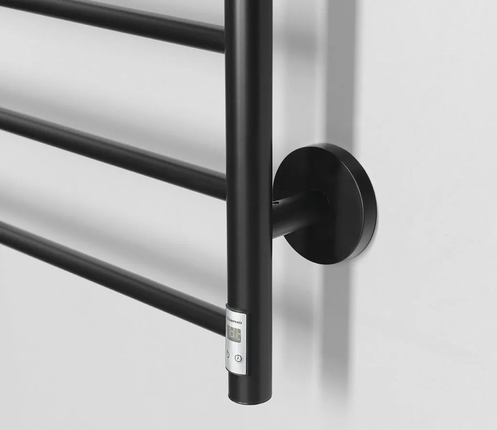 Sapho Sapho, REDONDO elektrický susak uteráka, okrúhly 630x1160 mm, 130 W, čierna matná, ER230BT