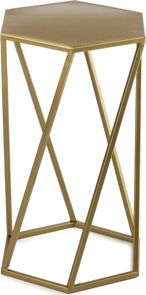 STOJAN NA KVETINÁČ HEXAGON 40X24X27 CM ZLATÁ